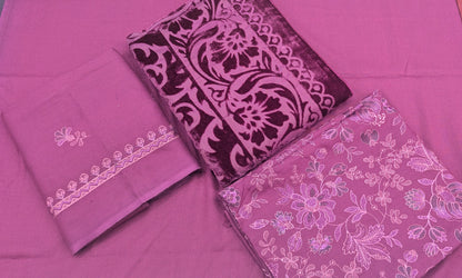 Elegant Embroidered Marina 3-Piece Suit with Warm Pluchi Shawl