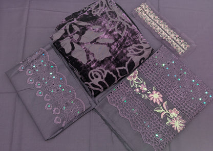 Elegant Embroidered Marina 3-Piece Suit with Warm Pluchi Shawl