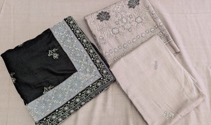 Marina embroidered with velvet shawl