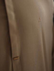 BEIGE LOGO-EMBROIDERED KAMEEZ SHALWAR